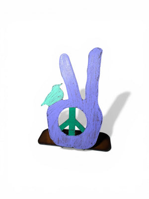 Peace Sign Standing tabletop Hippie recycle eco friendly