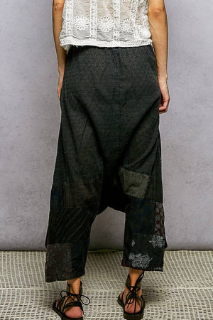 Over Wrapped Cotton Three Quarter Pants