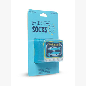 Canned Sardines 3D Crew Socks – Blue