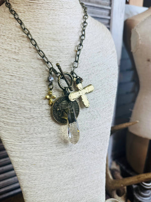 Regal Charm Cross Necklace