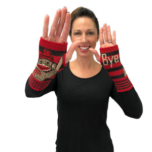 Cotton Handwarmer Fingerless Gloves - Bye Bye Sock Monkey
