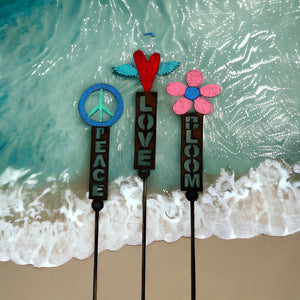 Peace Sign Plant Stake