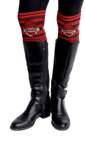 Womens Recycled Cotton Boot Cuff - Sock Monkey