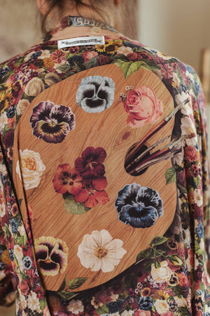 Art of Life Opera Duster Kimono Robe - Flower Palette Print