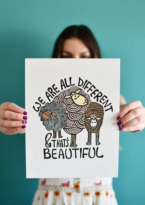 Different Is Beautiful Sheep Art Print