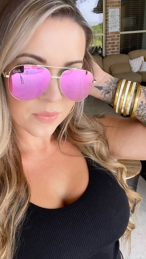 Ace Aviator Sunglasses - Hot Pink