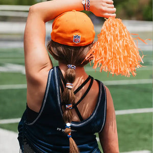 "Game Day" Blue/Orange Hair Tie Bracelet