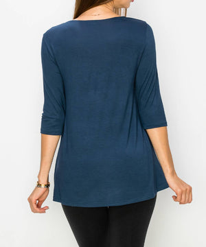 Bamboo Elbow Sleeve Tunic Top