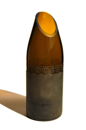 Handcrafted Upcycled Amber Glass Vase