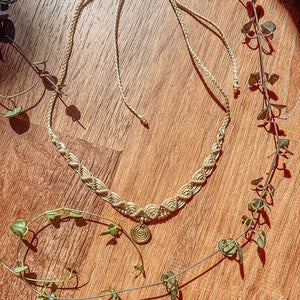 Macrame Beaded Pendant Choker