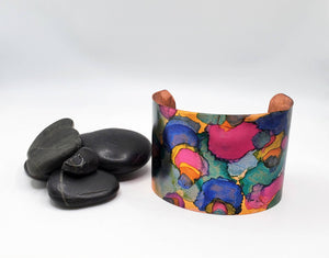 Large Copper and Ink Cuff