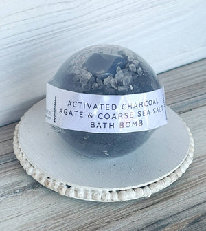 Activated Charcoal, Agate & Coarse Sea Salt Bath Bomb