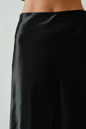 A-Line Satin Midi Skirt