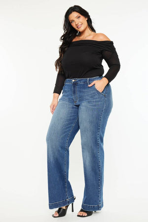 Plus Size High Rise Wide Leg Trouser Jean