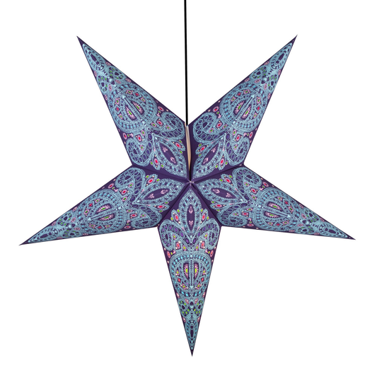 Om Paper Star Lantern - Blue & Purple