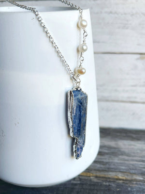 Kyanite Pearl Necklace