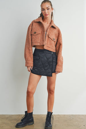 Plaid Pocket Fall Shacket - Rust