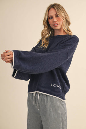 Navy Love Sweater