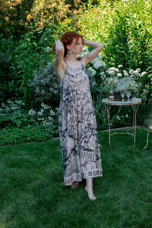 Peace Wine & Sunshine Bohéme Maxi Slip Dress in Rosé Blush