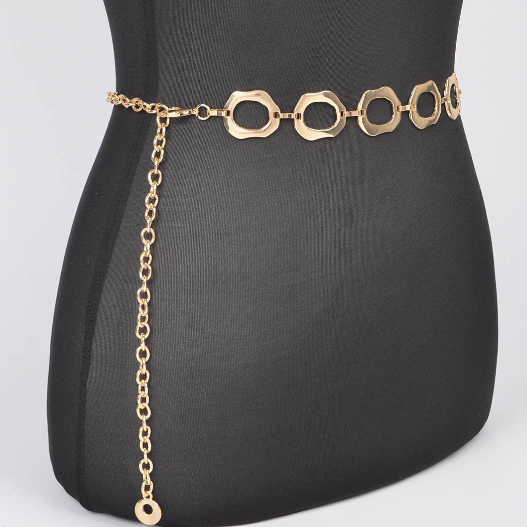 Hammered Plus Size Chain Belt