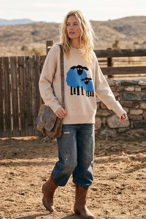 Sheep Graphic Oversized Sweater
