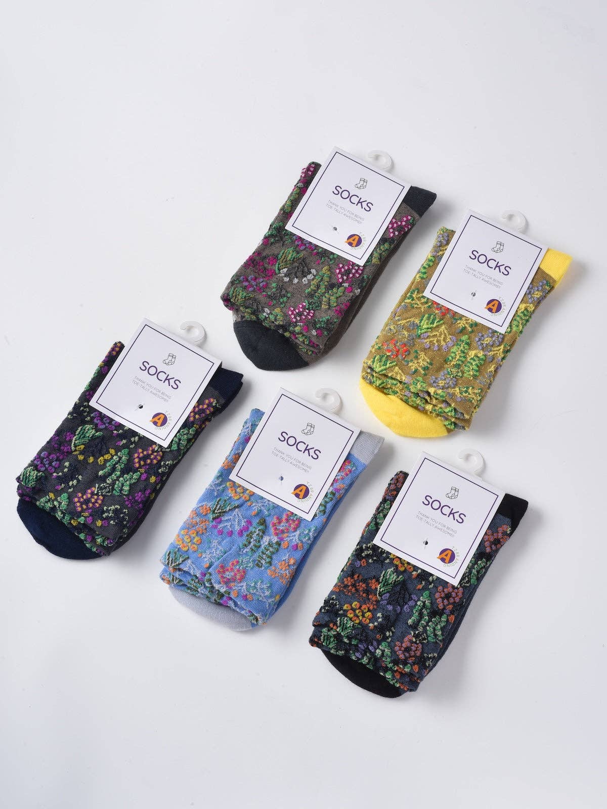 Rufia - Wild Bloom Texture Crew Socks