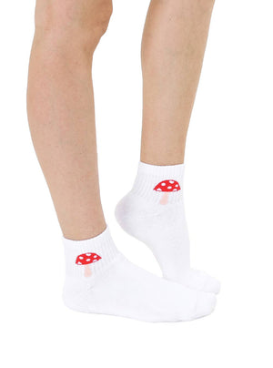 Mushroom Classic Ankle Socks – White