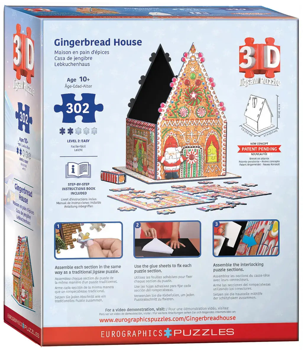 Gingerbread House 3D Puzzle, 302 Pieces