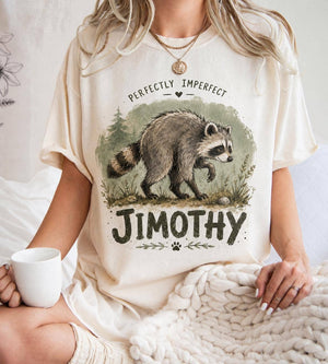 Perfectly Imperfect Jimothy Raccoon Tee – Ivory