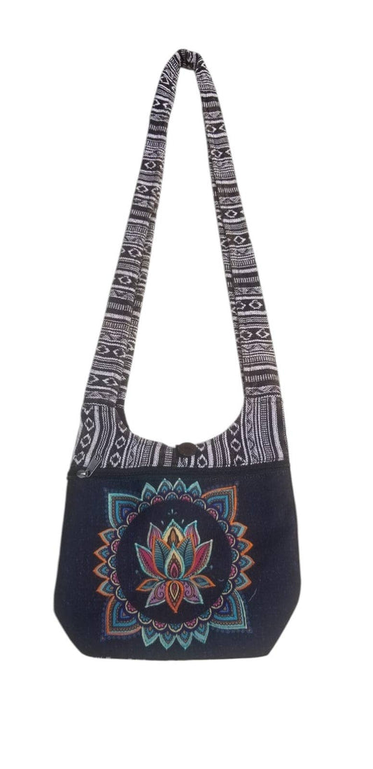 Cotton Blue Mini Lotus Bag