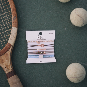 Ace Tennis Hair Tie Bracelet Set