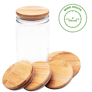 Bamboo Storage Stopper Lid for Mason Jars