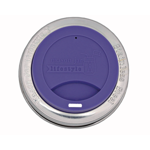 Silicone Drinking Lid with Stainless Steel Band for Mason Jars