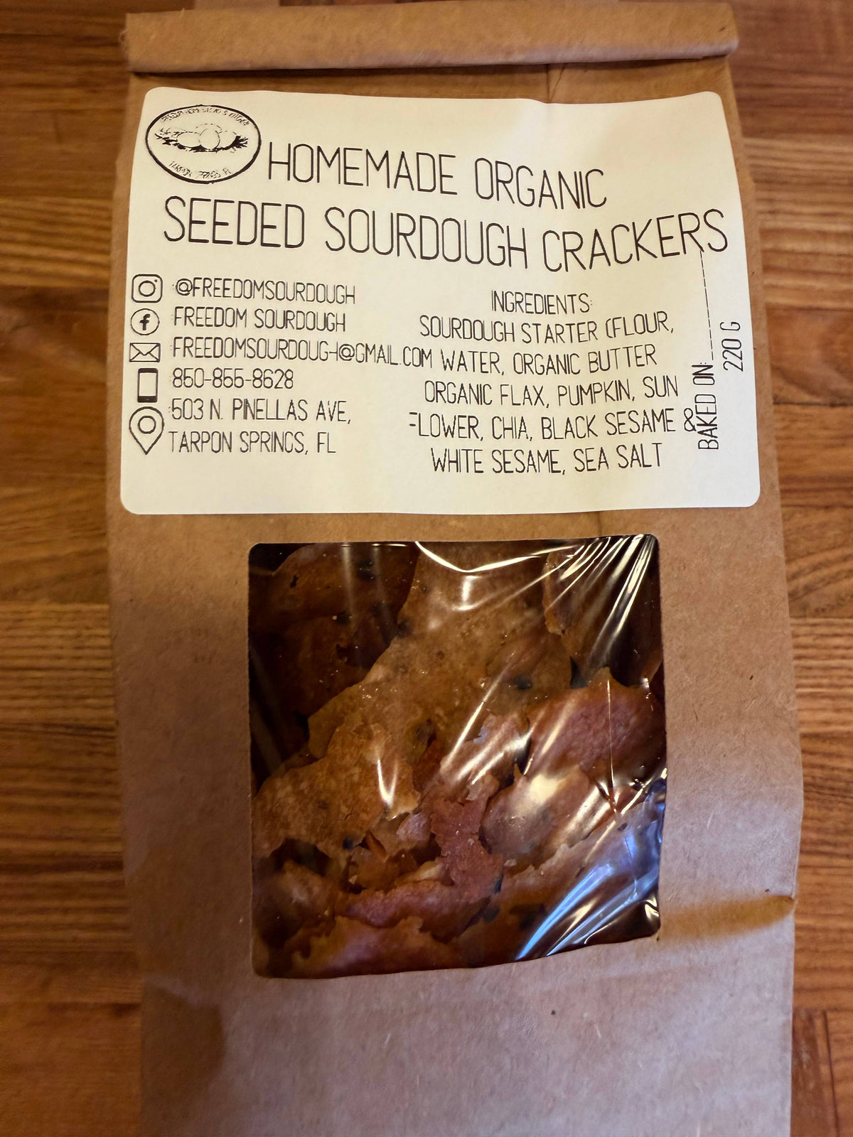 Organic Seeded Sourdough Crackers Scratch - made in house