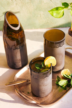 Handcrafted Upcycled Glass Tumblers, Set of 2