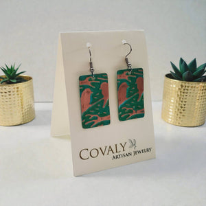 Brass & Crazy Lace Agate Oval Earrings