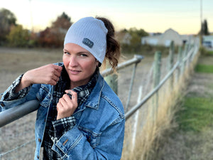 Upcycled Sweater Bun Beanie