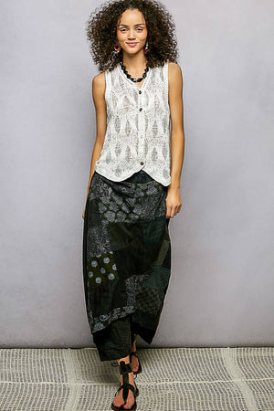 Over Wrapped Cotton Three Quarter Pants
