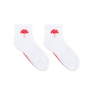 Mushroom Classic Ankle Socks – White