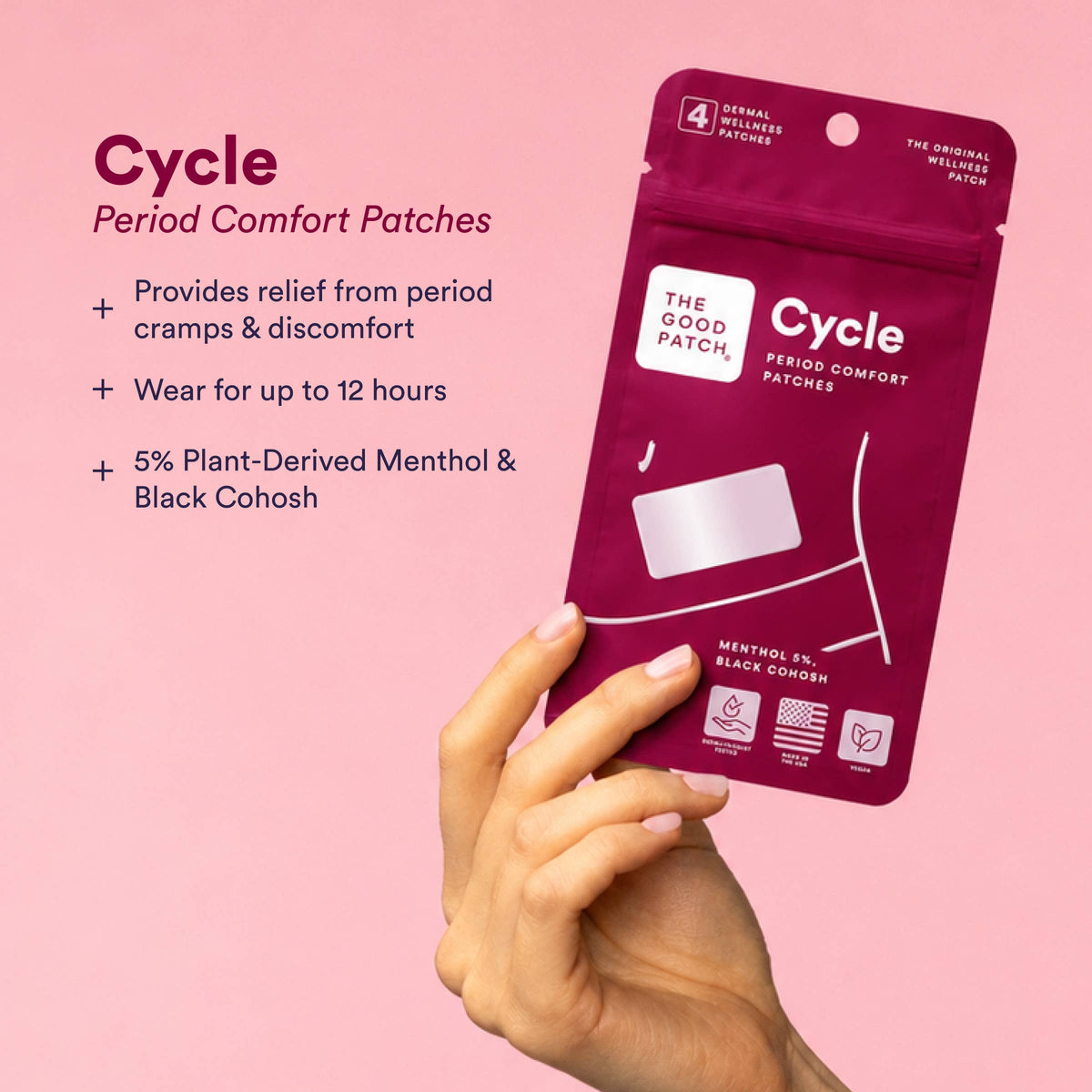 Menstrual Relief Patch with Menthol & Black Cohosh