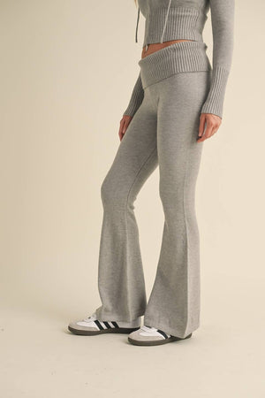 Foldover Flare Knit Sweater Pants