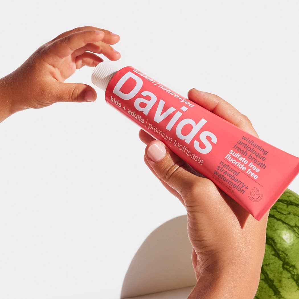 Davids Kids + Adults Premium Toothpaste – Strawberry Watermelon, 5.25 oz