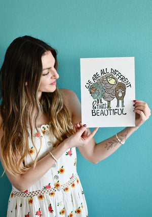 Different Is Beautiful Sheep Art Print