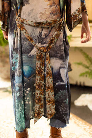 Theatre of Dreams Opera Duster Kimono Robe - Deer and Forest