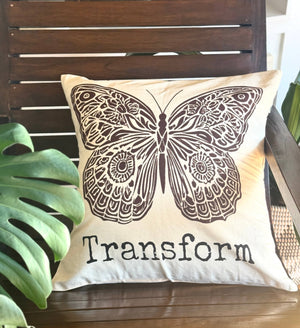 Butterfly Transform Throw Pillow - Survivor Made