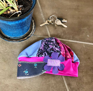 Child's Purple Floral Velvet Flapper Hat
