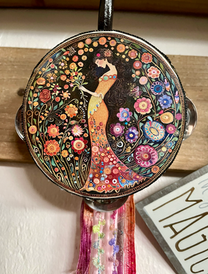 Spring Magic Garden Goddess Tambourine Wall Accent