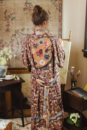 Art of Life Opera Duster Kimono Robe - Flower Palette Print