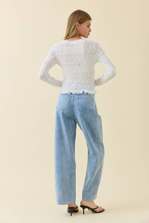 Romantic Smocked Knit Butto