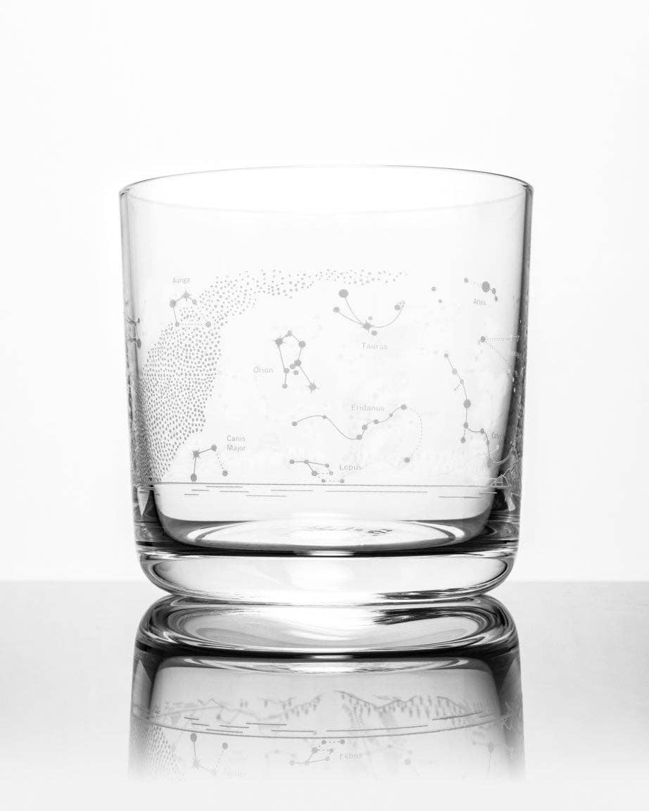 Night Sky Star Chart Whiskey Glass